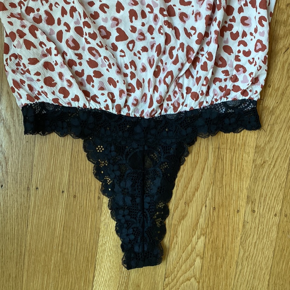 Free People Bare It All Leopard Print Bodysuit, S View 6